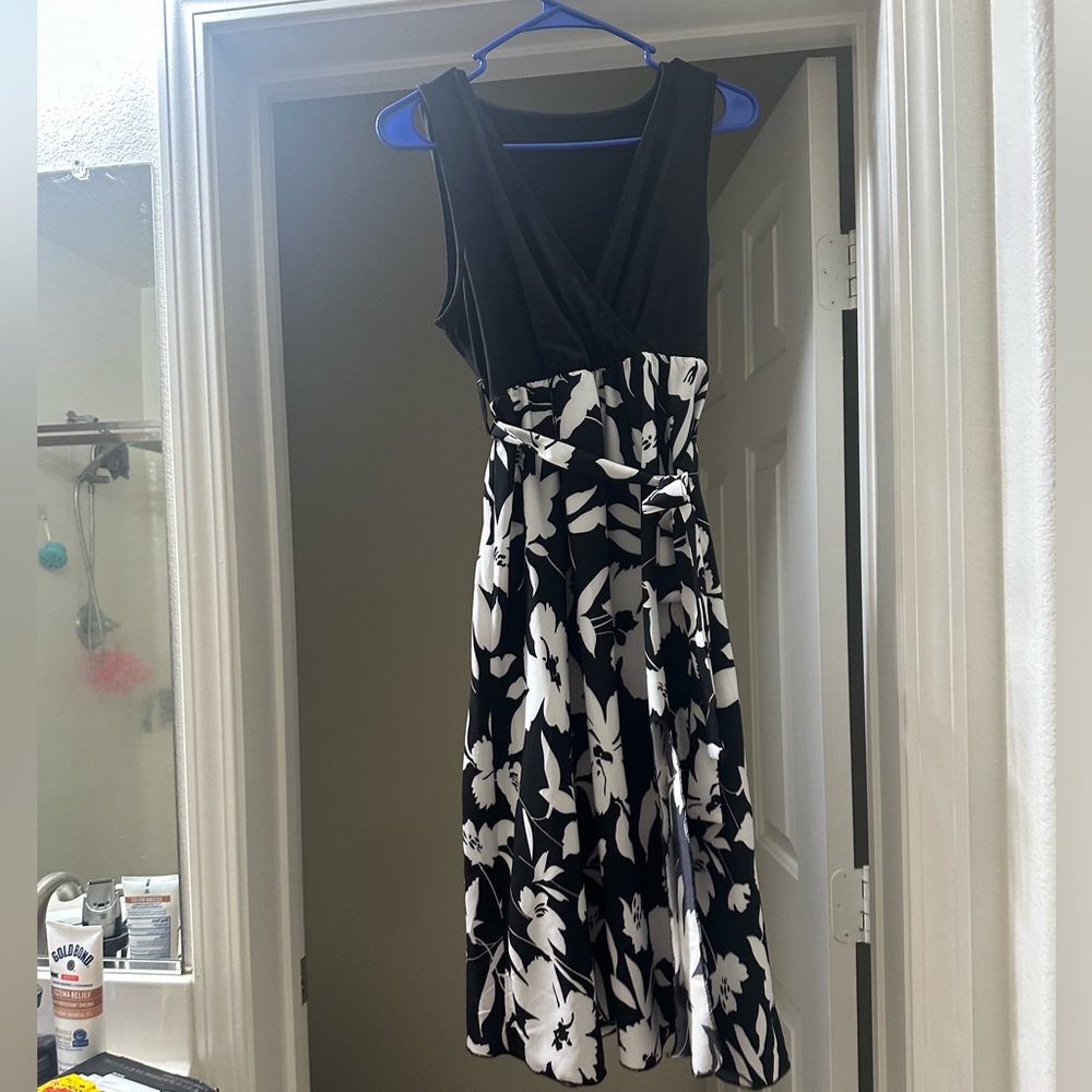 Womens dresses Floral Print Surplice Neck Dress, Midi A Line Dress